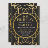 20年代のアールデコの誕生日の素晴らしいGatsbyのパーティーの招待 招待状 (正面/裏面)