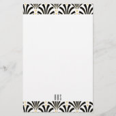 20年代のアールデコの黒はパターン大文字に送風します 便箋 (正面)