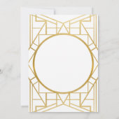 20年代のアールデコのGatsby 20sのクリスマス・パーティの金ゴールド 招待状 (裏面)