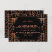 20年代のギャツビー素晴らし銅鉱山の結婚贈り物の願い エンクロージャーカード (正面/裏面)