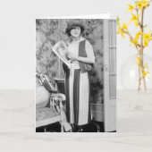 20年代のゴルフファッション カード (黄色い花)