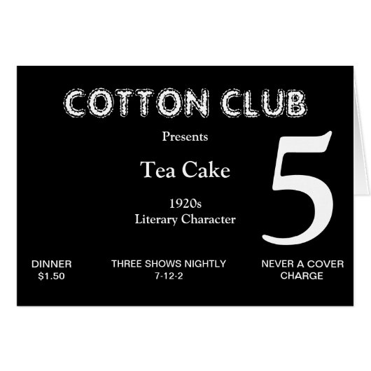 20年代のテーブル数カード (正面横)