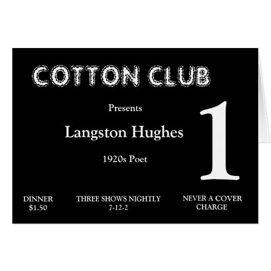 20年代のテーブル数カード (正面横)