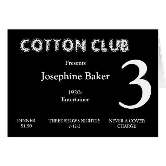 20年代のテーブル数カード (正面横)