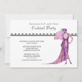 20年代のテーマのカクテルのパーティの招待状 招待状 (正面)