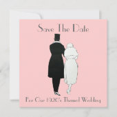 20年代のテーマの結婚式の保存日付 セーブザデート (正面)