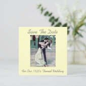 20年代のテーマの結婚式の保存日付 セーブザデート (スタンド正面)