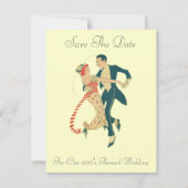 20年代のテーマの結婚式の保存日付 セーブザデート (正面)