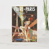 20年代のパリのアールデコのプリントが付いている挨拶状 カード (正面)