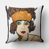 20年代のフラッパーの女の子 クッション (裏面)