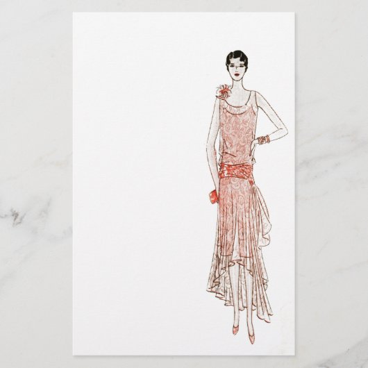 20年代のフラッパーの文房具 便箋 (正面)