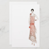 20年代のフラッパーの文房具 便箋 (正面/裏面)