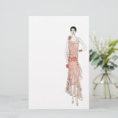 20年代のフラッパーの文房具 便箋 (スタンド正面)