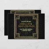 20年代のヴィンテージのアールデコの結婚式招待状 招待状 (正面/裏面)