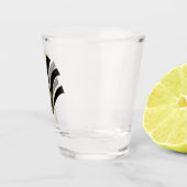 20年代のヴィンテージのアールデコの黒のパルメットの葉 ショットグラス (右)