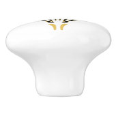 20年代のヴィンテージのアールデコの黒ファンのパルメット セラミックノブ (側面)