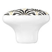 20年代のヴィンテージのアールデコファンパターン セラミックノブ (側面)