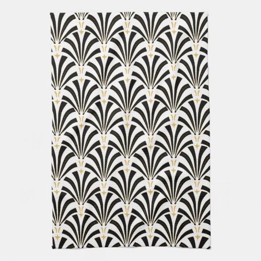 20年代のヴィンテージのアールデコファン キッチンタオル (縦)