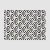 20年代のヴィンテージのスタイルのアールデコの黒く及び白いファン 薄葉紙 (正面)