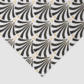 20年代のヴィンテージのスタイルのアールデコの黒く及び白いファン 薄葉紙 (詳細)