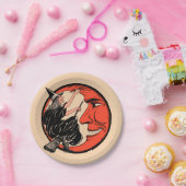 20年代のヴィンテージのハロウィンの魔法使い ペーパープレート (パーティー)