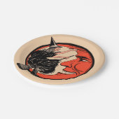 20年代のヴィンテージのハロウィンの魔法使い ペーパープレート (アングル)