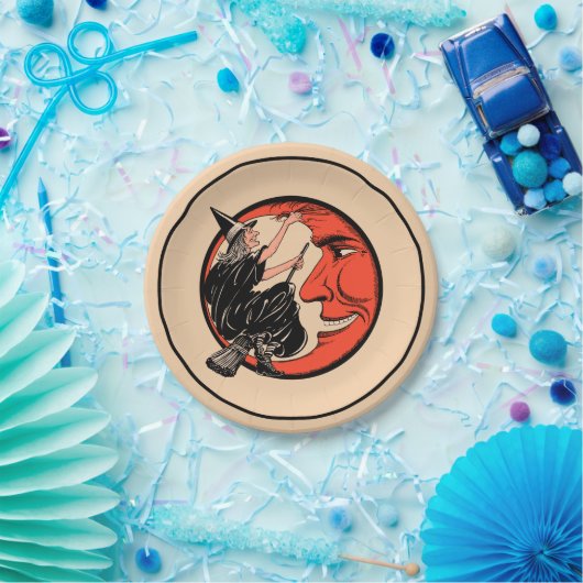 20年代のヴィンテージのハロウィンの魔法使い ペーパープレート (パーティー)