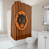 20年代のヴィンテージの黒猫のハロウィンのシャワー・カーテン シャワーカーテン (インサイチュ)