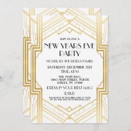 20年代の大晦日の招待のGatsbyのパーティーの金ゴールド 招待状