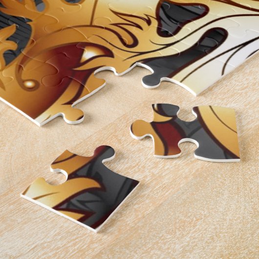 20年代の素晴らしいgatsby華麗さの黒および金ぱく ジグソーパズル (側面)