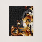 20年代の素晴らしいgatsby華麗さの黒および金ぱく ジグソーパズル (縦)