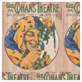 20年代のCohanの劇場のplaybillカバープリント ファブリック (クローズアップ)