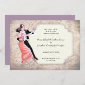 20年代はカップルを踊る日付のヴィンテージを救います セーブザデート (正面/裏面)