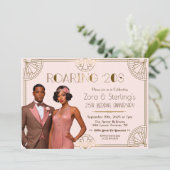 20年代アフリカ系アメリカ人結婚の記念日を祝う 招待状 (スタンド正面)