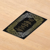 20年代アートのデコ・ギャツビー素晴らし誕生日を祝う アクリル招待状 (レイダウン)