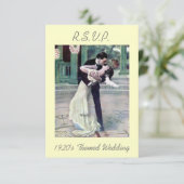 20年代テーマの結婚R.S.V.P 出欠カード (スタンド正面)