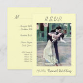 20年代テーマの結婚R.S.V.P 出欠カード (正面/裏面)