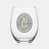 20年勤続記念会社 ステムなしワイングラス (正面)