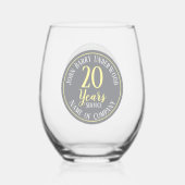 20年勤続記念会社 ステムなしワイングラス (裏面)