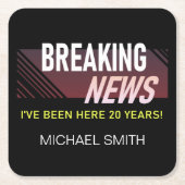 20年勤続記念第20代従業員 スクエアペーパーコースター (正面)