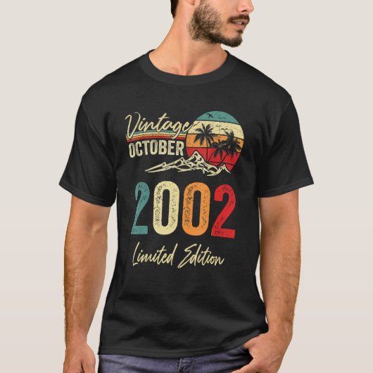 20年旧ヴィンテージ2002年10月20日誕生日 Tシャツ (正面)