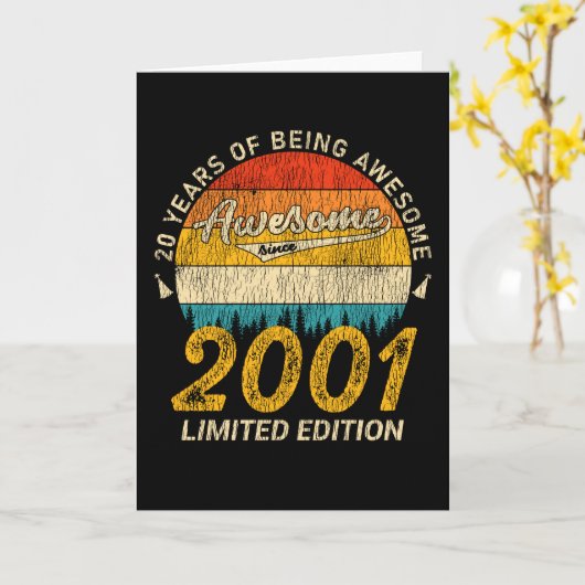 20年生2001年2月20素晴らし日誕生日 カード (黄色い花)