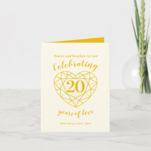 20年目のゴールデンダイヤモンドの結婚記念日 カード