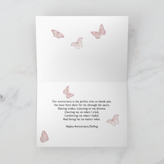 20年目の結婚記念日に妻からもらったデンフィリアの花 カード (内部)