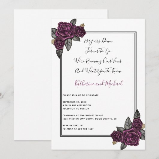 20年目の結婚誓約更新 招待状 (正面/裏面)