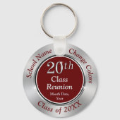 20年級懇親会ギフトはブルゴーニュ、シルバーを好む キーホルダー (正面)