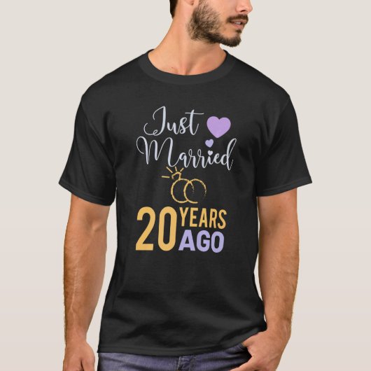 20年結婚したたった今結婚しました恋愛結婚 Tシャツ (正面)