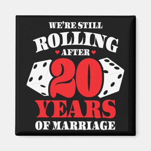 20年結婚した間おもしろい20結婚年 マグネット (正面)