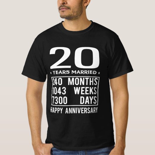 20年結婚した間 – 結婚Happy's Annival Tシャツ (正面)