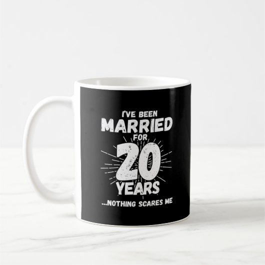 20年結婚してる夫婦のためのユーモアあふれる20周年記念ギフト コーヒーマグカップ (左)